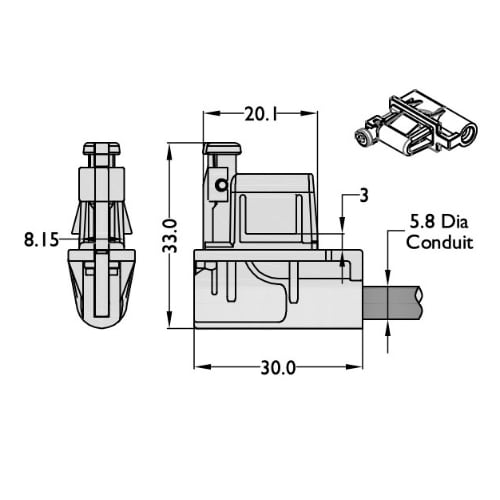 Plastic Snap in Fitting