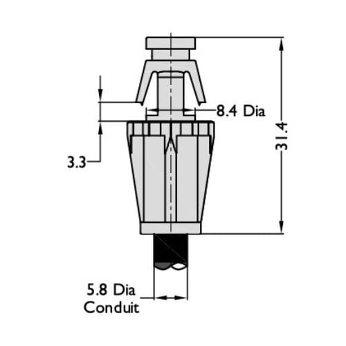 Plastic Straight Clips Fitting